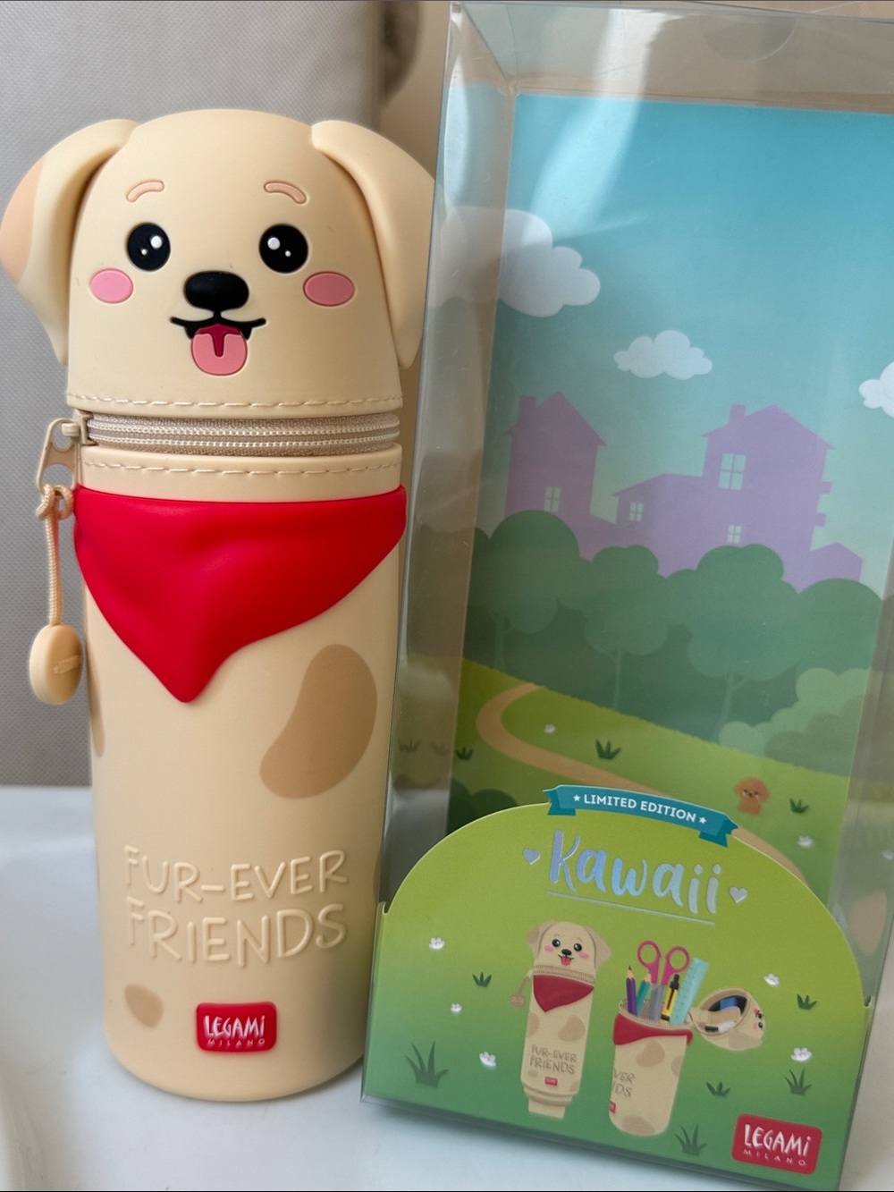 Legami Milano Kawaii Fur-Ever Friends  Puppy Pencil Case Limited Edition NWT